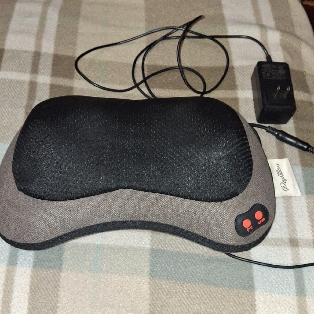 Papillon Blanc Black and Gray Massager Pillow